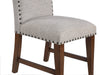 Boden Dining Chair with Polyester Fabric & Nailhead Trim - Beige & Brown | Chaise de salle à manger Boden en tissu de polyester avec bordure de clous décoratifs - beige et brune