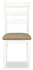 Bryn Dining Chair with Fabric Seat, Ladder-Back – White | Chaise de salle à manger Bryn avec siège en tissu et dossier en échelle - blanche