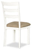Bryn Dining Chair with Fabric Seat, Ladder-Back – White | Chaise de salle à manger Bryn avec siège en tissu et dossier en échelle - blanche
