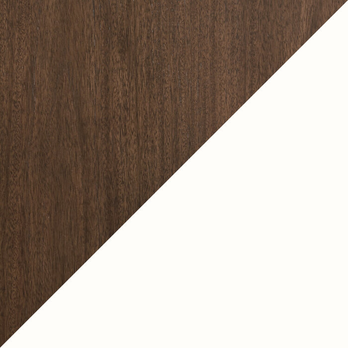 Bryn Drop-Leaf Dining Table, 42\" Round - Two-Tone White & Brown