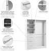 Bestar Florence 61" Modular Reach-In/Walk-In Closet System with Rods, Shelves and Drawers Shaker Style - White|Système de garde-robe et pièce-penderie modulaire Florence de Bestar de 61 po avec tringles, tablettes et tiroirs de style Shaker - blanc