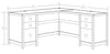 Cannery Bridge 66" Commercial Grade L-Shaped Office Desk with 6-Drawers - Brown|Bureau en forme de L Cannery Bridge de 66 po de qualité commerciale à 6 tiroirs - brun