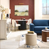 River 87" Linen-Look Fabric Sofa with Wood Base and Legs - Blue | Sofa River de 87 po en tissu d’apparence lin avec base et pattes en bois - bleu