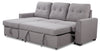 Carter 2-Piece Left-Facing Linen-Look Fabric Sleeper Sectional with Storage Chaise - Solis Grey | Sofa-lit sectionnel de gauche Carter 2 pièces en tissu d’apparence lin avec fauteuil long de rangement - gris Solis