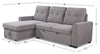 Carter 2-Piece Left-Facing Linen-Look Fabric Sleeper Sectional with Storage Chaise - Solis Grey | Sofa-lit sectionnel de gauche Carter 2 pièces en tissu d’apparence lin avec fauteuil long de rangement - gris Solis