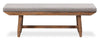 Cedar Dining Bench with Polyester Fabric, Pine Wood, Trestle-Base, 60"W - Brown | Banc de salle à manger Cedar de 60 po (L) en pin et tissu de polyester, avec base à tréteaux - brun