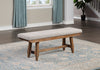 Cedar Dining Bench with Polyester Fabric, Pine Wood, Trestle-Base, 60"W - Brown | Banc de salle à manger Cedar de 60 po (L) en pin et tissu de polyester, avec base à tréteaux - brun