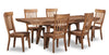 Cedar 7pc Dining Set with Table & 6 Chairs, Pine Wood, Trestle-Base, 72.07"W - Brown | Ensemble de salle à manger Cedar 7 pièces en pin avec table de 72,07 po (L), base à tréteaux et 6 chaises - brun