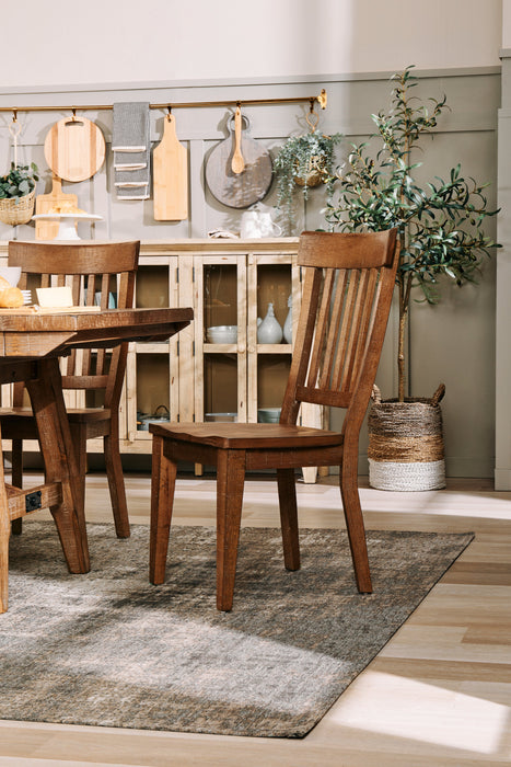Cedar Dining Chair, Pine Wood, Slat Back - Brown