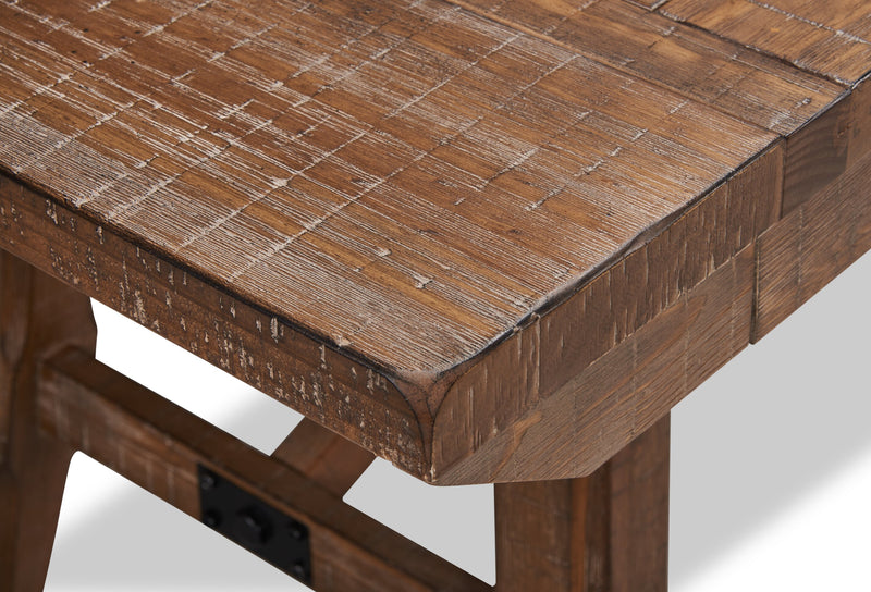 Cedar Extension Dining Table, Pine Wood, Trestle-Base, 72-96\"W - Brown