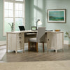 Costa 65.12" Commercial Grade L-Shaped Office Desk with 3-Drawers & Cabinet - Chalked Chestnut|Bureau en forme de L Costa de 65,12 po de qualité commerciale à 3 tiroirs avec armoire - marron blanchi