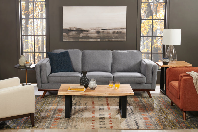 Agra 45\" Rustic Coffee Table - Brown and Black with Iron Legs