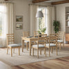 Cove 7pc Dining Table Set with Table & 6 Chairs, Storage Drawers, Melamine, 66"W - Natural/Grey | Ensemble de salle à manger Cove 7 pièces en mélamine avec table de 66 po (L), tiroirs de rangement et 6 chaises - naturel et gris