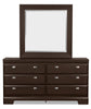 Yorkdale Mirror - Contemporary style Mirror in Dark Brown Engineered Wood and Laminate Veneers