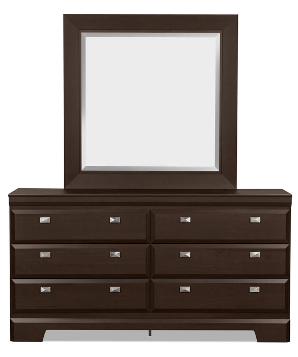 Yorkdale Bedroom Dresser Mirror, Made in Canada - Brown