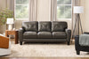 Curt 85" Genuine Leather Sofa with Button Tufting - Grey | Sofa Curt de 85 po en cuir véritable avec capitonnage à boutons - gris
