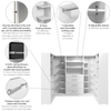 Bestar Florence 105" Modular U-Shaped Walk-In Closet System with Rods, Shelves and Drawers Shaker Style - White|Système de pièce-penderie en forme de U modulaire Florence de Bestar de 105 po avec tringles, tablettes et tiroirs de style Shaker - blanc