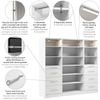 Bestar Florence 85" Modular Reach-In/Walk-In Closet System with LED Lights and Storage - White|Système de garde-robe et pièce-penderie modulaire Florence de Bestar de 85 po avec éclairage à DEL et rangement - blanc
