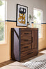 Scott Living Dante Bedroom 4-Drawer Chest with Storage Cabinet, 46"W x 45"H - Brown | Scott Living Commode verticale Dante de 46 po (L) x 45 po (H) à 4 tiroirs avec armoire de rangement pour la chambre à coucher - brune