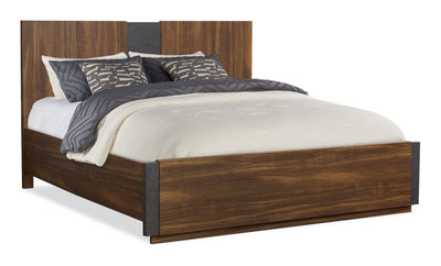 Scott Living Dante Panel Bed with Headboard & Frame, Brown - King Size | Lit à panneaux Dante de Scott Living avec tête de lit et cadre de lit, brun - format très grand lit