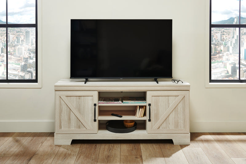 Davin 61\" Rustic TV Stand with Storage and Cable Management for TVs up to 70\"- Whitewash