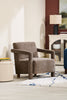 Demi 30" Linen-Look Accent Chair - Brown | Fauteuil d’appoint Demi de 30 po d’apparence lin - brun