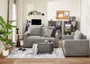 Dusk 52" Linen-Look Fabric Sleeper Chair with Track Arms - Grey | Fauteuil-lit Dusk de 52 po en tissu d’apparence lin avec accoudoirs rectilignes - gris