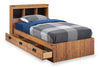 Driftwood Mates Bed with Bookcase Headboard Set for Kids, Brown - Twin Size | Ensemble lit matelot et tête de lit bibliothèque Driftwood pour enfants, brun - format lit simple