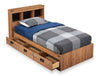 Driftwood Mates Bed with Bookcase Headboard Set for Kids, Brown - Twin Size | Ensemble lit matelot et tête de lit bibliothèque Driftwood pour enfants, brun - format lit simple
