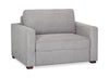 Dusk 52" Linen-Look Fabric Sleeper Chair with Track Arms - Grey | Fauteuil-lit Dusk de 52 po en tissu d’apparence lin avec accoudoirs rectilignes - gris