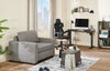 Dusk 52" Linen-Look Fabric Sleeper Chair with Track Arms - Grey | Fauteuil-lit Dusk de 52 po en tissu d’apparence lin avec accoudoirs rectilignes - gris