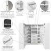 Bestar Florence 94" Modular U-Shaped Walk-In Closet System with Rods and Storage - White|Système de pièce-penderie en forme de U modulaire Florence de Bestar de 94 po avec tringles et rangement - blanc