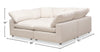 Eclipse Modular 4-Piece Linen-Look Fabric Pit Sofa Sectional with Reversible Feather Down Cushions - Linen White | Sofa sectionnel modulaire de style cocon Eclipse 4 pièces en tissu d’apparence lin avec coussins réversibles en duvet et plumes - blanc lin