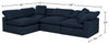 Eclipse 4-Piece Linen-Look Fabric Modular Sectional - Navy 