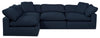 Eclipse 4-Piece Linen-Look Fabric Modular Sectional - Navy 