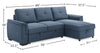 Eden 2-Piece Reversible Fabric Sleeper Sectional with Storage Chaise and Removable Back Cushions - Blue | Sofa-lit sectionnel réversible Eden 2 pièces en tissu avec fauteuil long de rangement et coussins de dossier amovibles - bleu