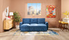 Eden 2-Piece Reversible Fabric Sleeper Sectional with Storage Chaise and Removable Back Cushions - Blue | Sofa-lit sectionnel réversible Eden 2 pièces en tissu avec fauteuil long de rangement et coussins de dossier amovibles - bleu