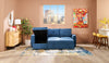 Eden 2-Piece Reversible Fabric Sleeper Sectional with Storage Chaise and Removable Back Cushions - Blue | Sofa-lit sectionnel réversible Eden 2 pièces en tissu avec fauteuil long de rangement et coussins de dossier amovibles - bleu