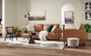 Edge 86" Genuine Leather Sofa with Wood Legs and Removable Back Cushions - Brown | Sofa Edge de 86 po en cuir véritable avec pattes en bois et coussins de dossier amovibles - brun