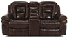 Leo 78" Genuine Leather Power Reclining Loveseat with Storage Console - Walnut Brown | Causeuse à inclinaison électrique Leo de 78 po en cuir véritable avec console de rangement - brun noyer