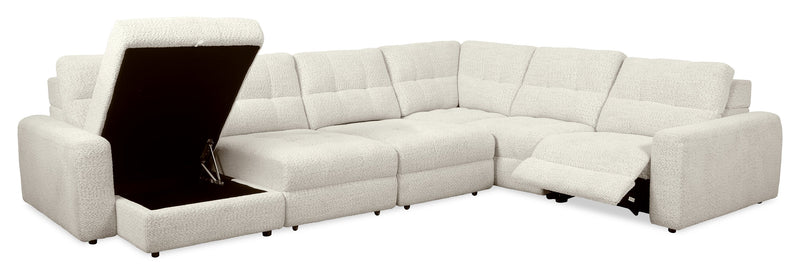 Scott Living Elevate Modular 6-Piece Left-Facing Chenille Fabric Power Reclining and Sliding Sectional - Taupe