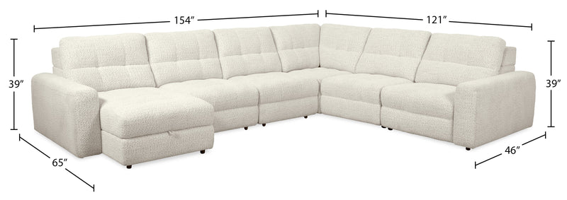Scott Living Elevate Modular 6-Piece Left-Facing Chenille Fabric Power Reclining and Sliding Sectional - Taupe