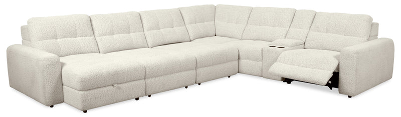 Scott Living Elevate Modular 7-Piece Left-Facing Chenille Fabric Power Reclining and Sliding Sectional - Taupe