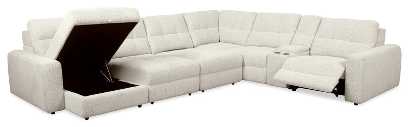 Scott Living Elevate Modular 7-Piece Left-Facing Chenille Fabric Power Reclining and Sliding Sectional - Taupe