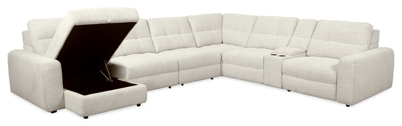 Scott Living Elevate Modular 7-Piece Left-Facing Chenille Fabric Power Reclining and Sliding Sectional - Taupe