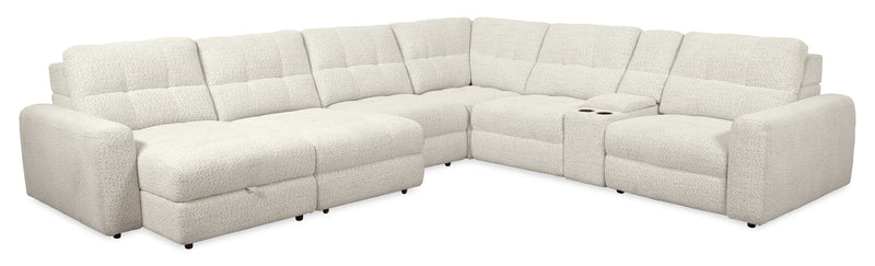 Scott Living Elevate Modular 7-Piece Left-Facing Chenille Fabric Power Reclining and Sliding Sectional - Taupe