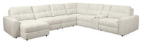 Scott Living Elevate Modular 7-Piece Left-Facing Chenille Fabric Power Reclining and Sliding Sectional - Beige 
