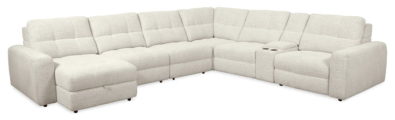 Scott Living Elevate Modular 7-Piece Left-Facing Chenille Fabric Power Reclining and Sliding Sectional - Taupe