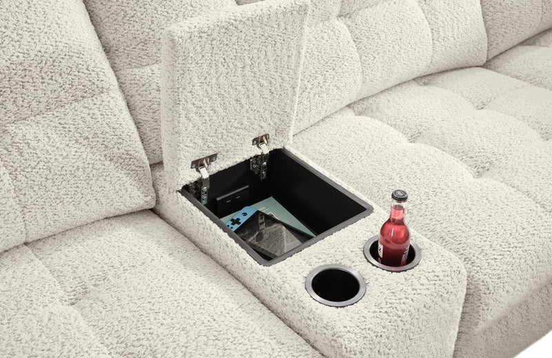 Scott Living Elevate Modular 7-Piece Left-Facing Chenille Fabric Power Reclining and Sliding Sectional - Taupe