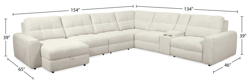 Scott Living Elevate Modular 7-Piece Left-Facing Chenille Fabric Power Reclining and Sliding Sectional - Taupe